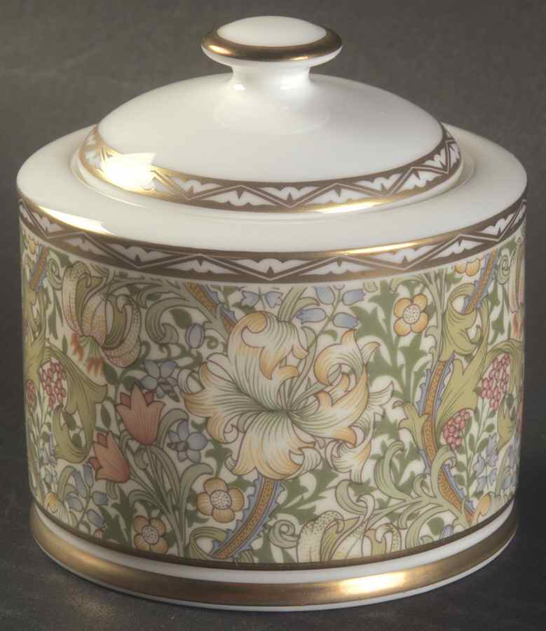 Golden Lily Sugar Bowl & Lid by Nikko-1