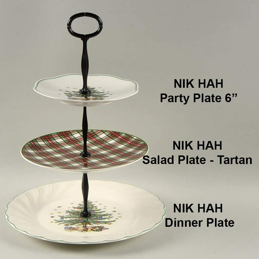 Happy Holidays Mixed/Match 3 Tier Serving Tray by Nikko-1