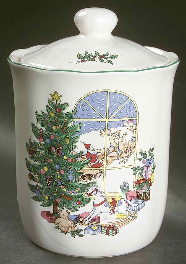 Happy Holidays Medium Canister & Lid by Nikko-1