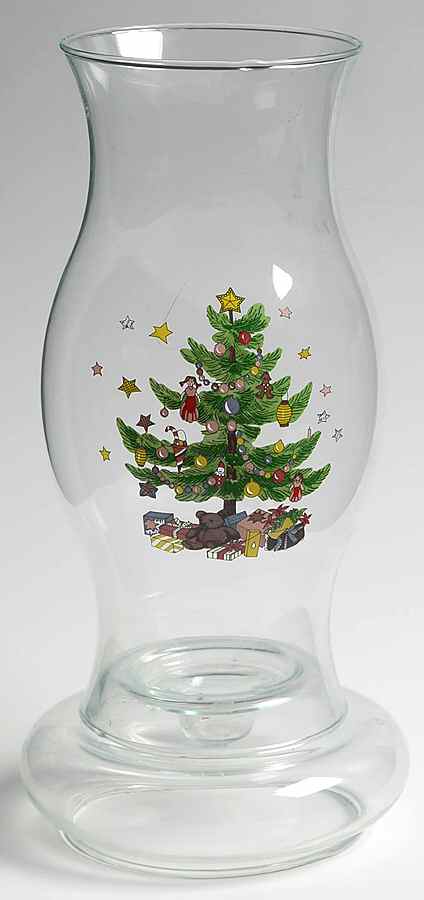 Happy Holidays Glassware Hurricane by Nikko-1