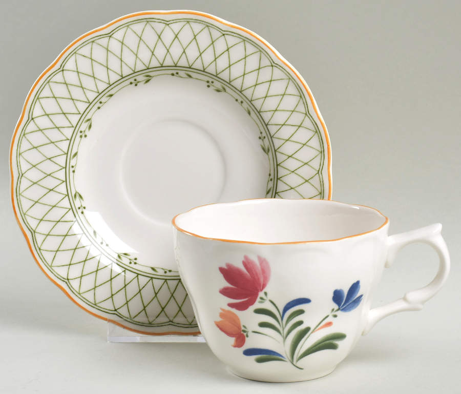 Hampton Flat Cup & Saucer Set by Nikko-1