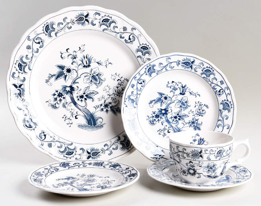 Ming Tree Blue (Double Phoenix Backstamp) 5 Piece Place Setting by Nikko-1