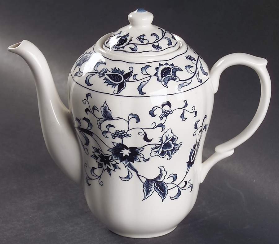 Ming Tree Blue (Double Phoenix Backstamp) Coffee Pot & Lid by Nikko-1