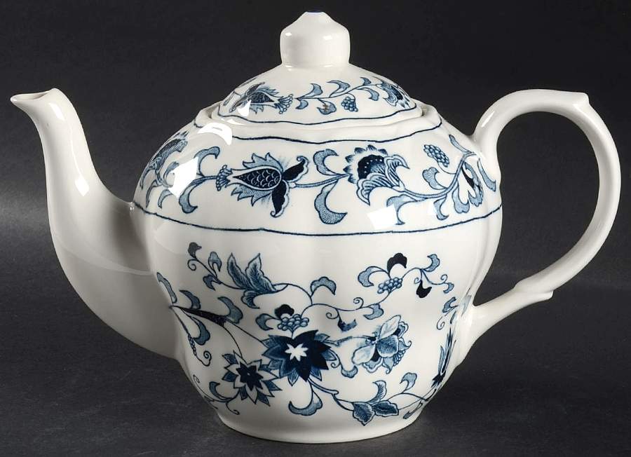 Ming Tree Blue (Double Phoenix Backstamp) Teapot & Lid by Nikko-1
