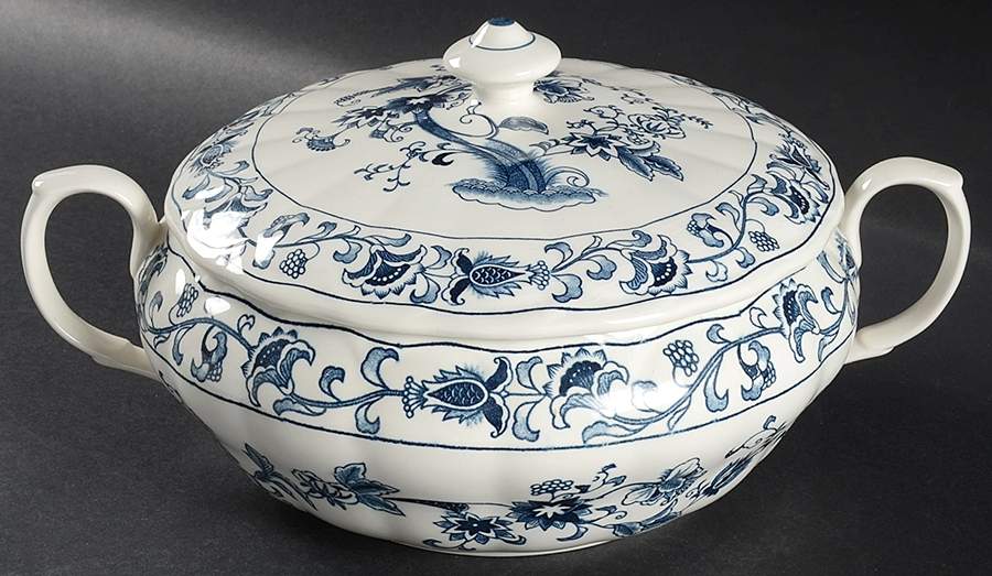 Ming Tree Blue (Double Phoenix Backstamp) Round Covered Vegetable by Nikko-1