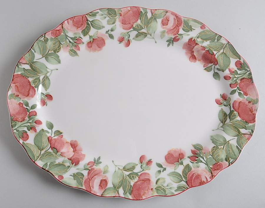Precious 14" Oval Serving Platter by Nikko-1