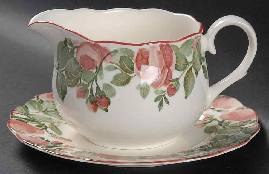 Precious Round Gravy Boat & Bread and Butter Stand by Nikko-1