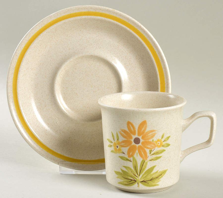 Sunrise Flat Cup & Saucer Set by Nikko-1