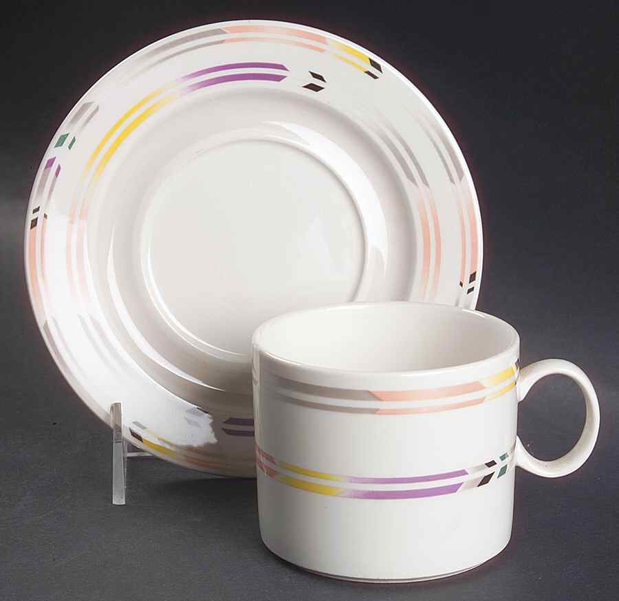 Wave Length Flat Cup & Saucer Set by Nikko-1