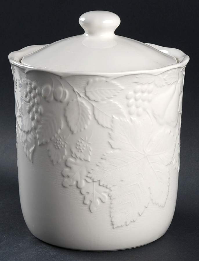Woodbury White Extra Large Canister & Lid by Nikko-1