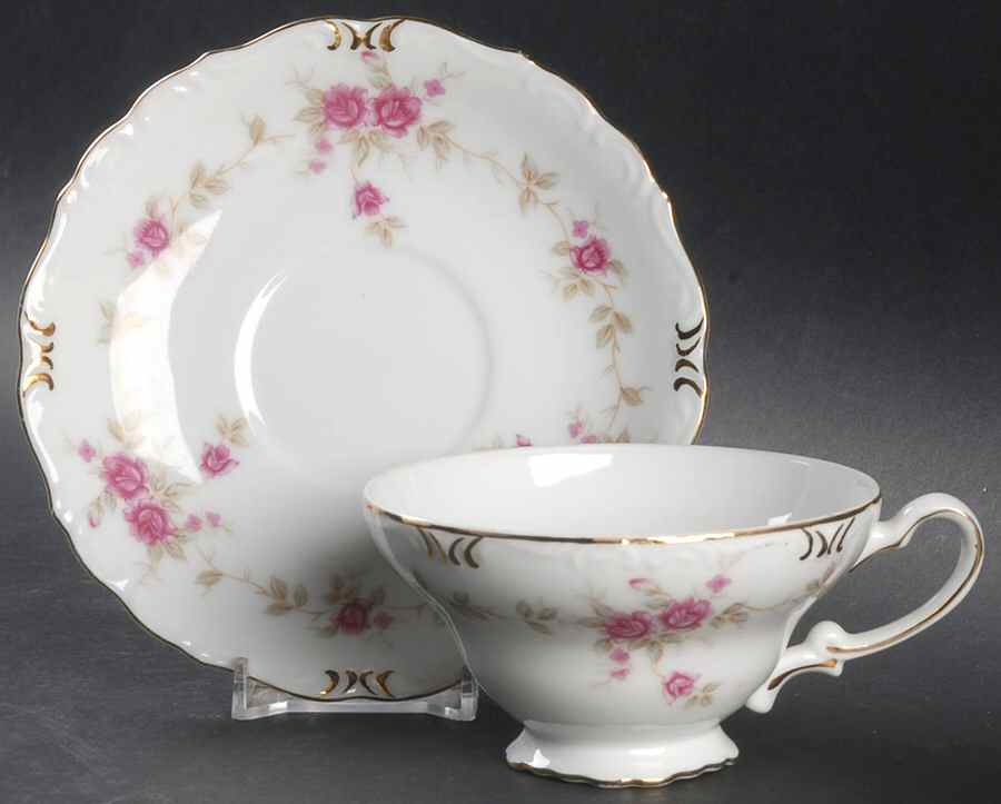 Caroline Footed Cup & Saucer Set by Norleans-1