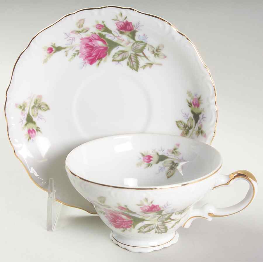 Old Rose Footed Cup & Saucer Set by Norleans-1