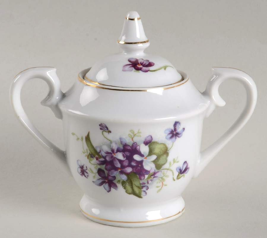 Sweet Violets Sugar Bowl & Lid by Norcrest-1
