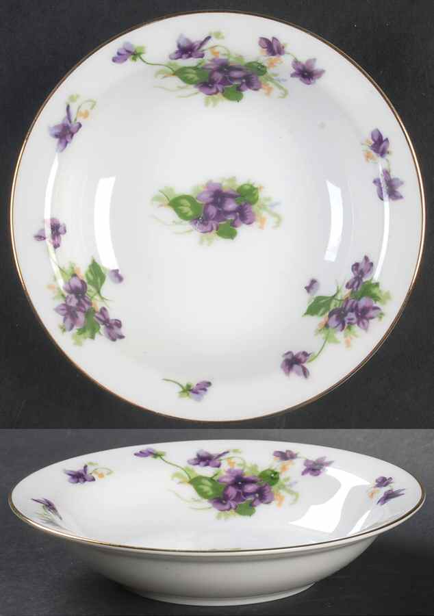 Sweet Violets Rim Fruit/Dessert (Sauce) Bowl by Norcrest-1