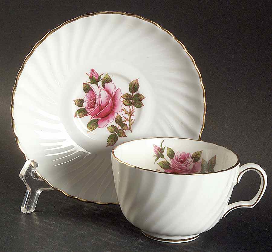 Carleton Rose Footed Cup & Saucer Set by Northumbria-1