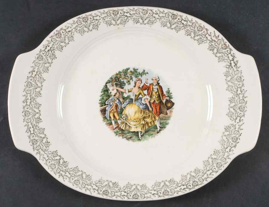 NAI8 14" Oval Serving Platter by National China (USA)-1
