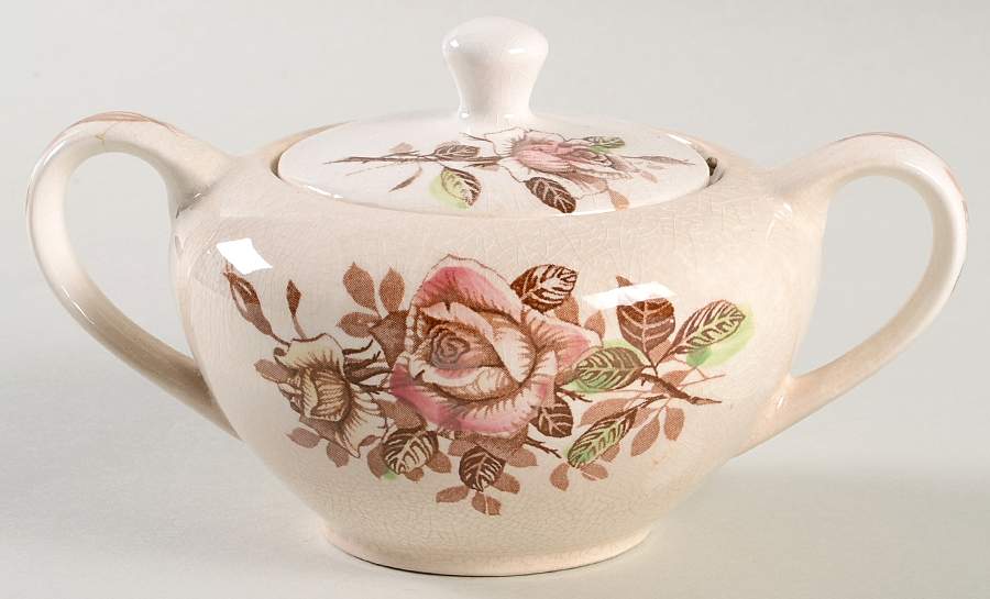 Princess Rose Sugar Bowl & Lid by Nasco (Japan)-1
