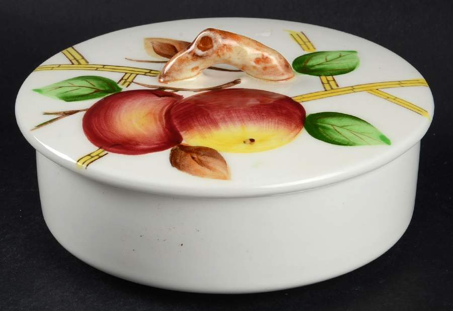 Crab Apple Lazy Susan Center with Lid by Nola Ware (Japan)-1