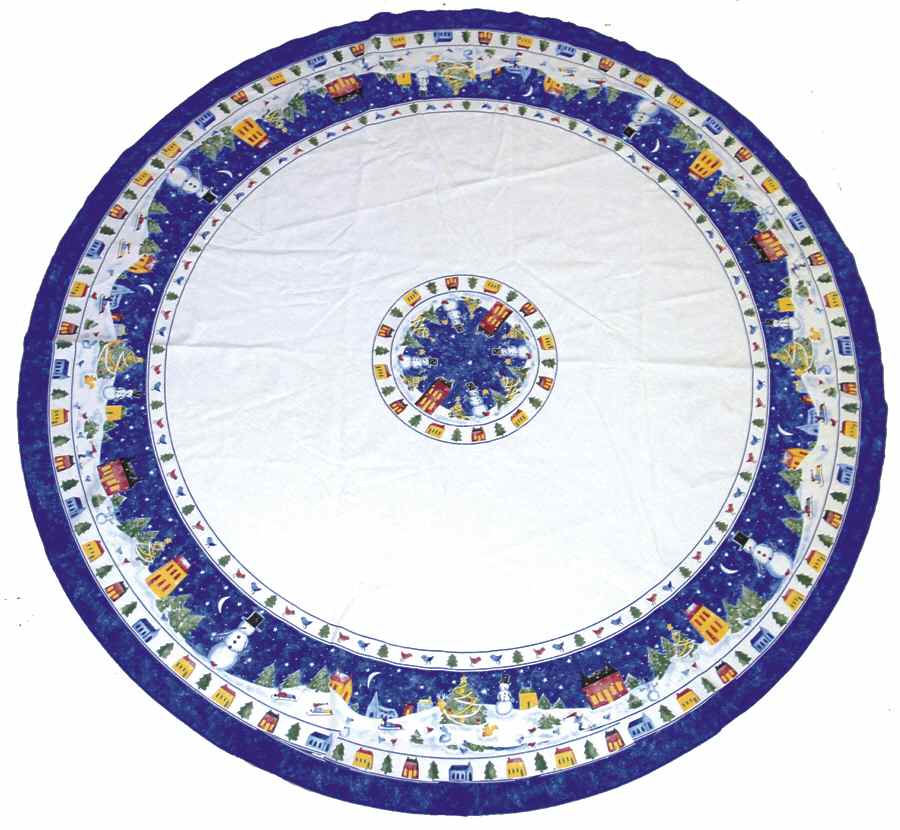 Winter Wonderland 66" Round Tablecloth by Nikko-1