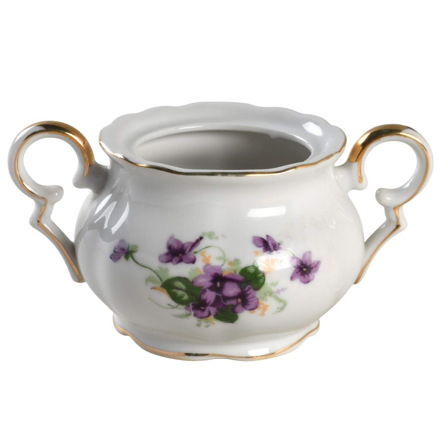 Sweet Violets Sugar Bowl No Lid by Norcrest-1