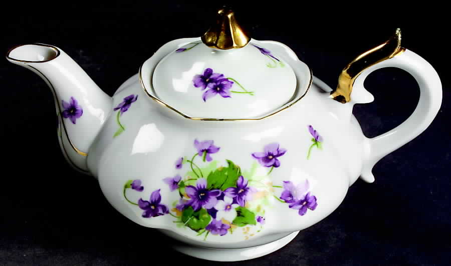 Sweet Violets Individual Teapot & Lid by Norcrest-1