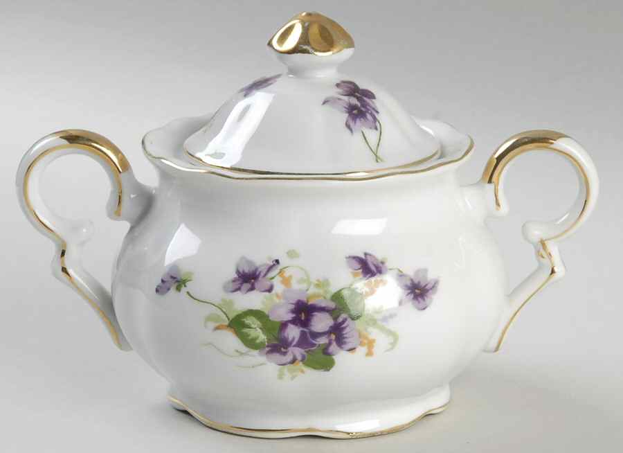 Sweet Violets Sugar Bowl & Lid by Norcrest-1