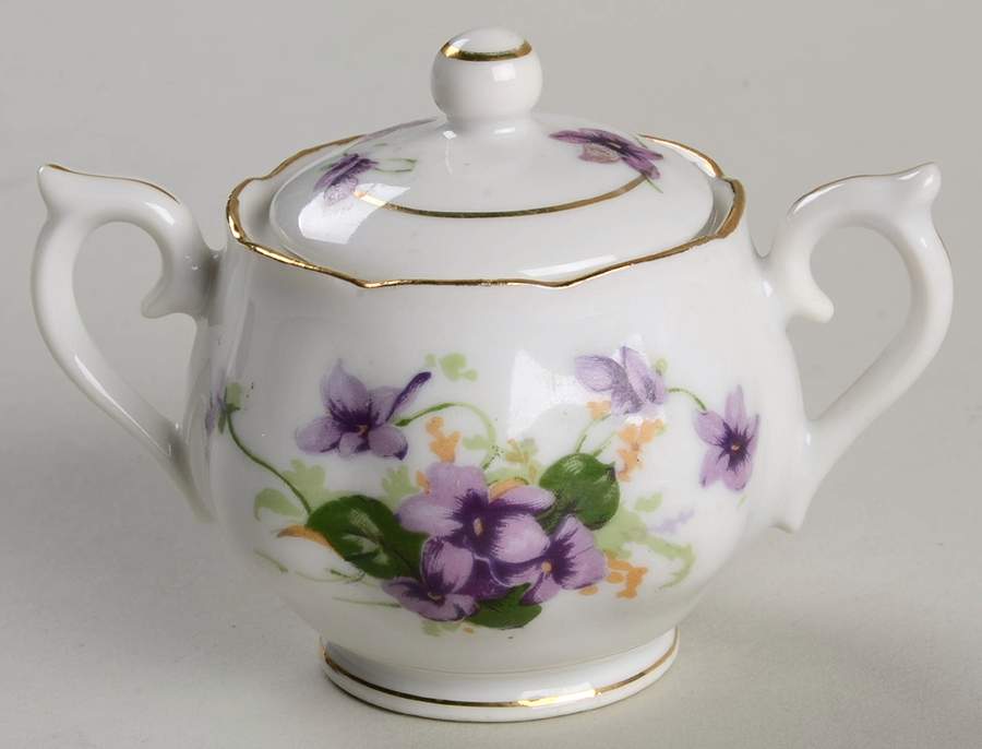 Sweet Violets Individual Sugar Bowl & Lid by Norcrest-1