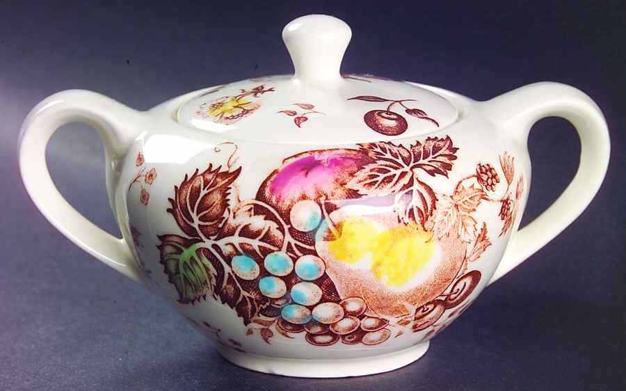 Fruit Festival Sugar Bowl & Lid by Nasco (Japan)-1