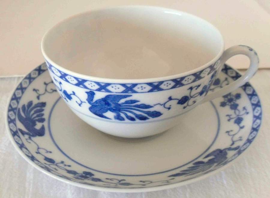 Mikado Blue Flat Cup & Saucer Set by Tashiro Shoten Ltd-1