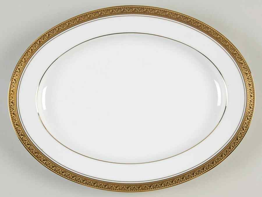 Crestwood Gold 11" Oval Serving Platter by Noritake-1