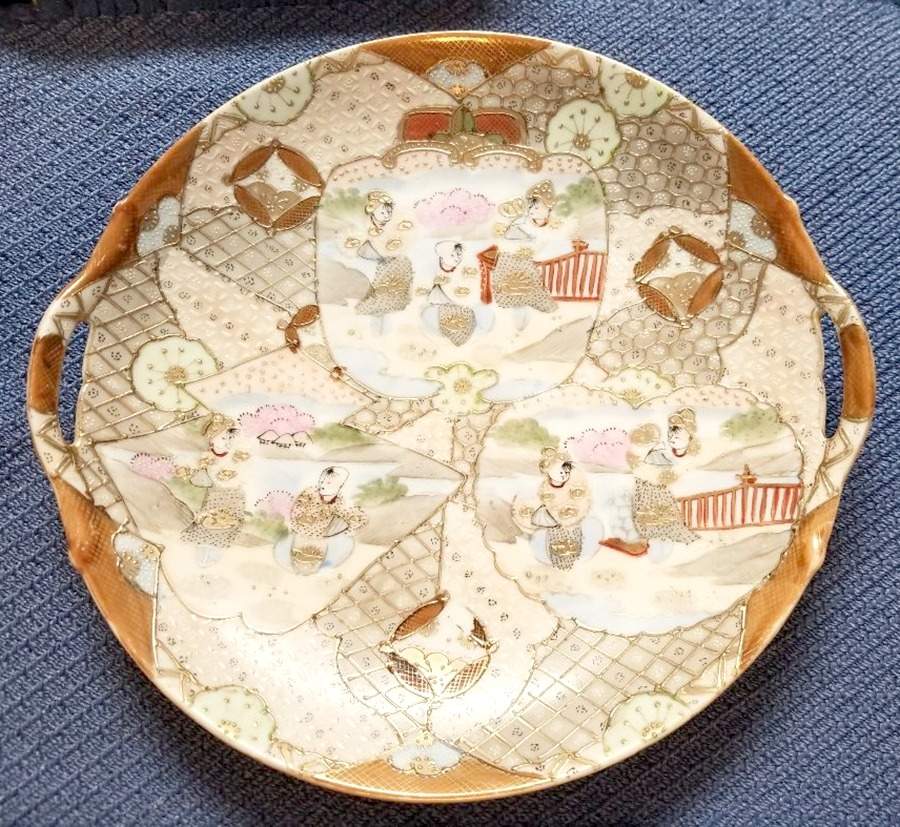 RSU1 Handled Cake Plate by Royal Satsuma-1