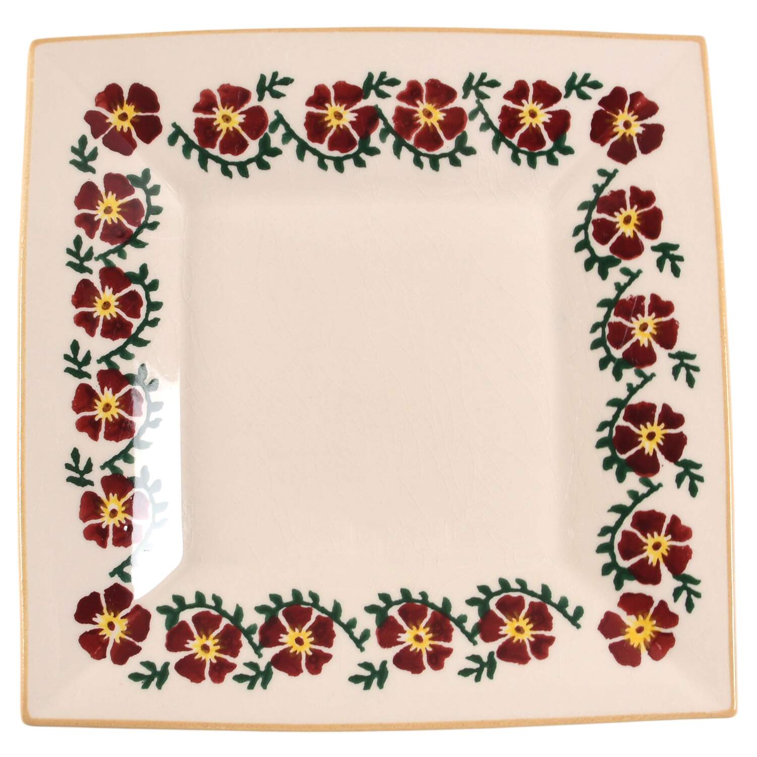 Old Rose Square Salad Plate by Nicholas Mosse-1