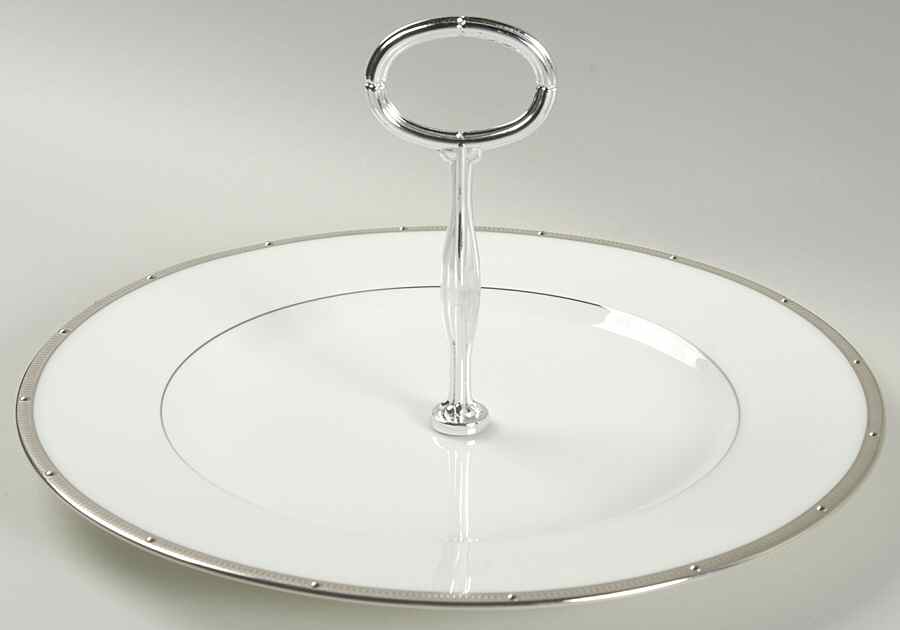 Rochelle Platinum Round Serving Plate with Handle (DP) by Noritake-1