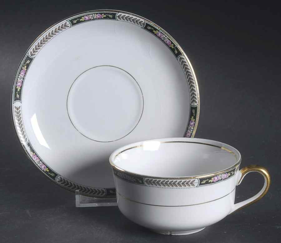 NAI22 Flat Cup & Saucer Set by National China (USA)-1