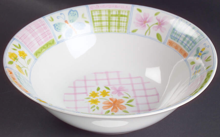 Butterfly Quilt 9" Round Vegetable Bowl by Noble Excellence-1