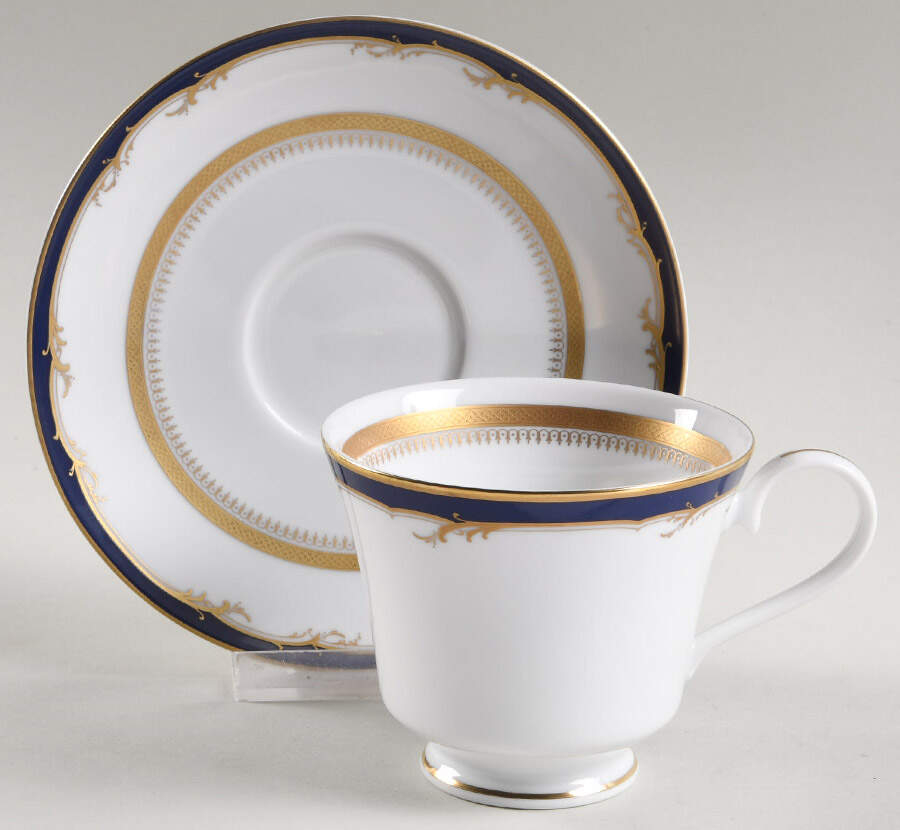 Blue Moon Footed Cup & Saucer Set by Nikko-1