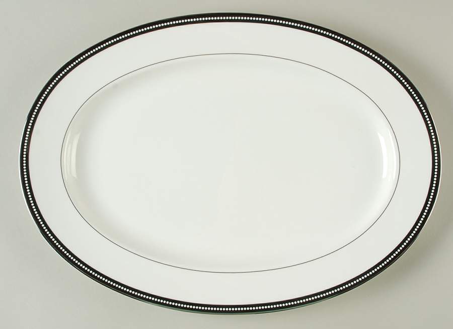 Midnight Pearl 14" Oval Serving Platter by Nikko-1