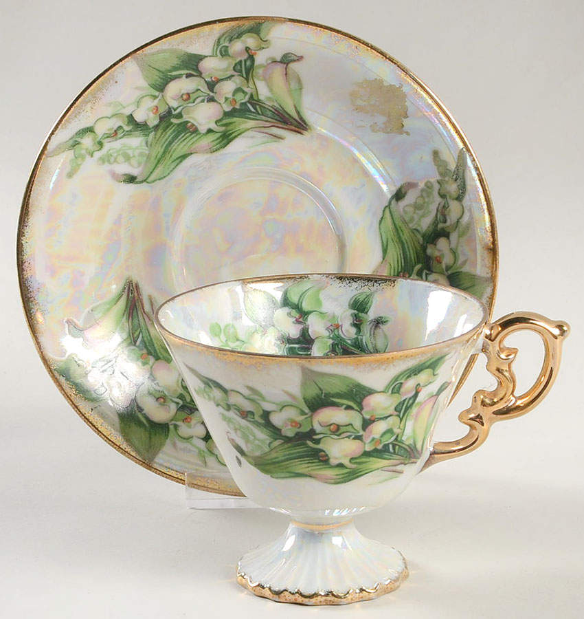 Flower of The Month Footed Cup & Saucer Set by Norleans-1