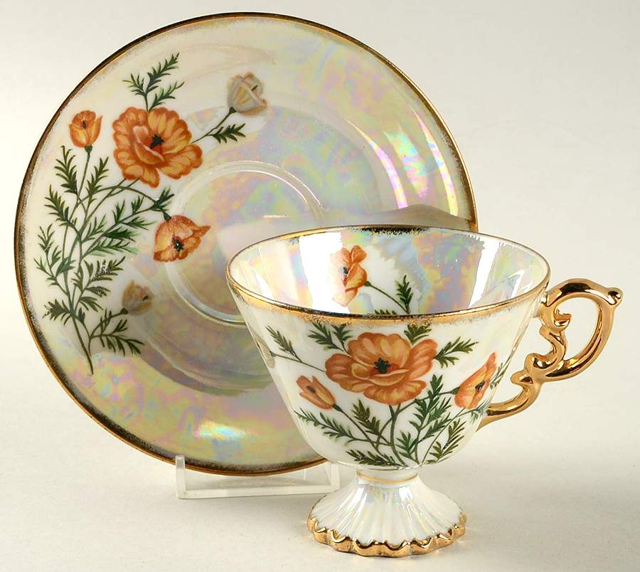 Flower of The Month Footed Cup & Saucer Set by Norleans-1