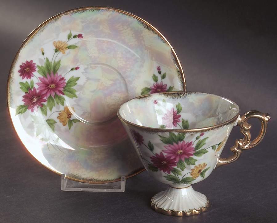 Flower of The Month Footed Cup & Saucer Set by Norleans-1
