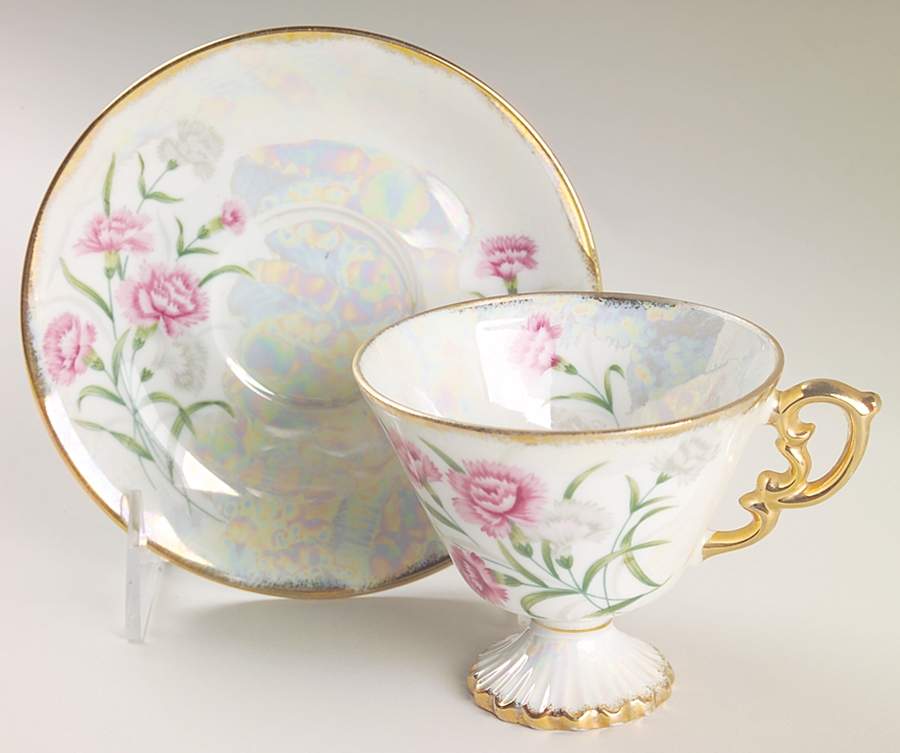 Flower of The Month Footed Cup & Saucer Set by Norleans-1