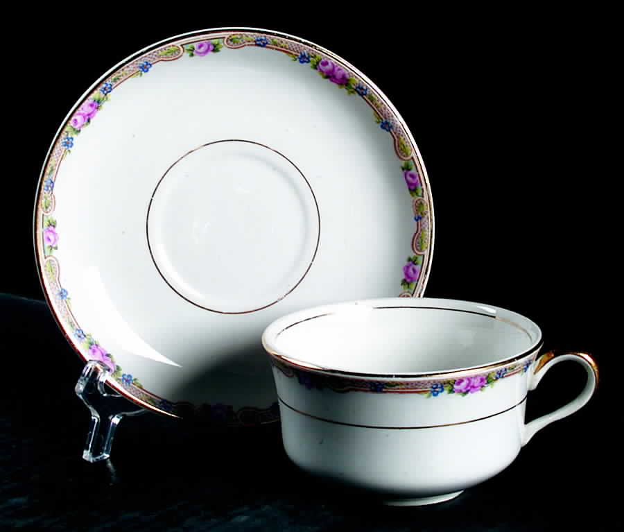 Nai24 Flat Cup & Saucer Set by National China (USA)-1