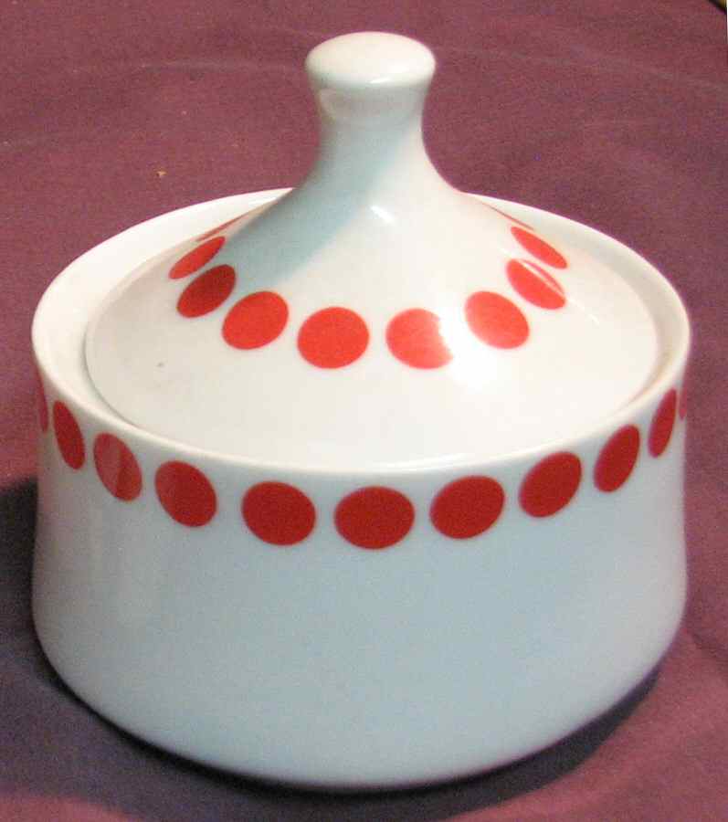 Polka Dot Sugar Bowl & Lid by Northland-1