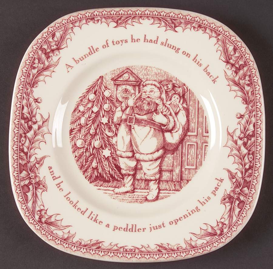 Twas the Night Before Christmas Square Salad Plate by Noble Excellence-1
