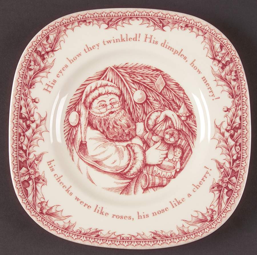Twas the Night Before Christmas Square Salad Plate by Noble Excellence-1
