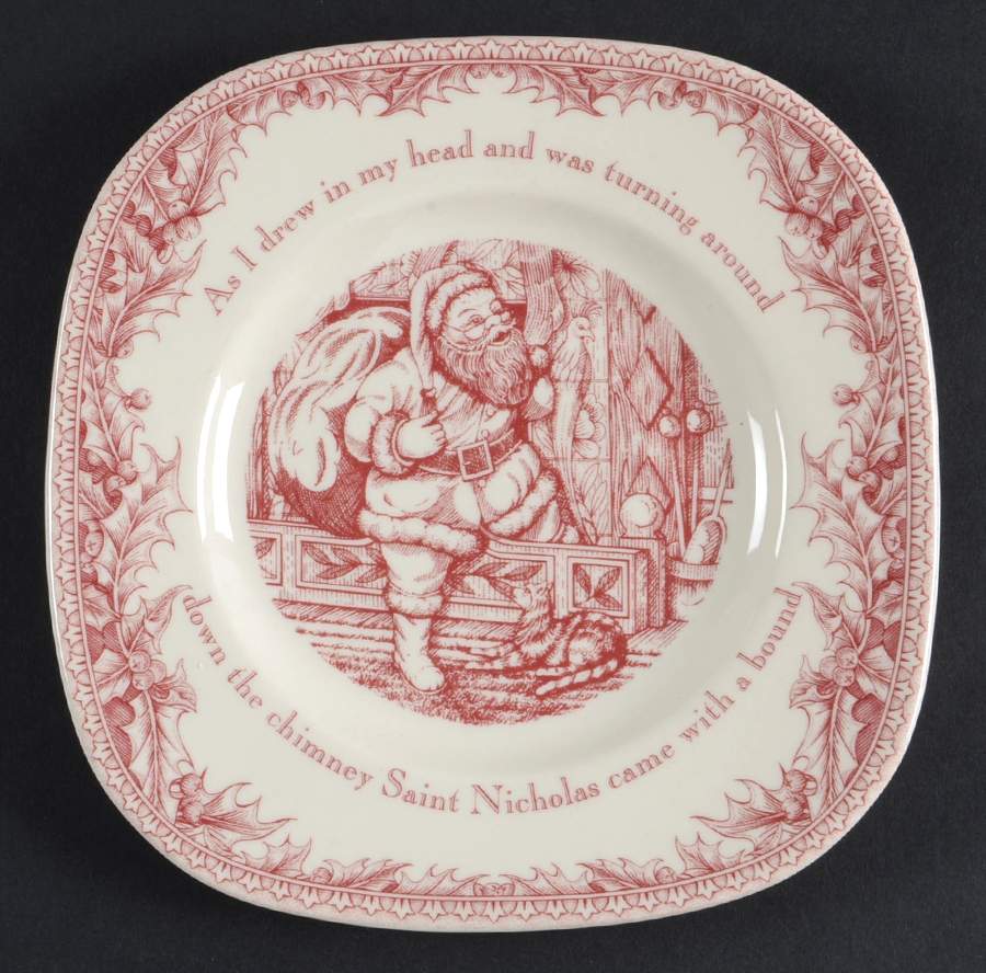 Twas the Night Before Christmas Square Salad Plate by Noble Excellence-1