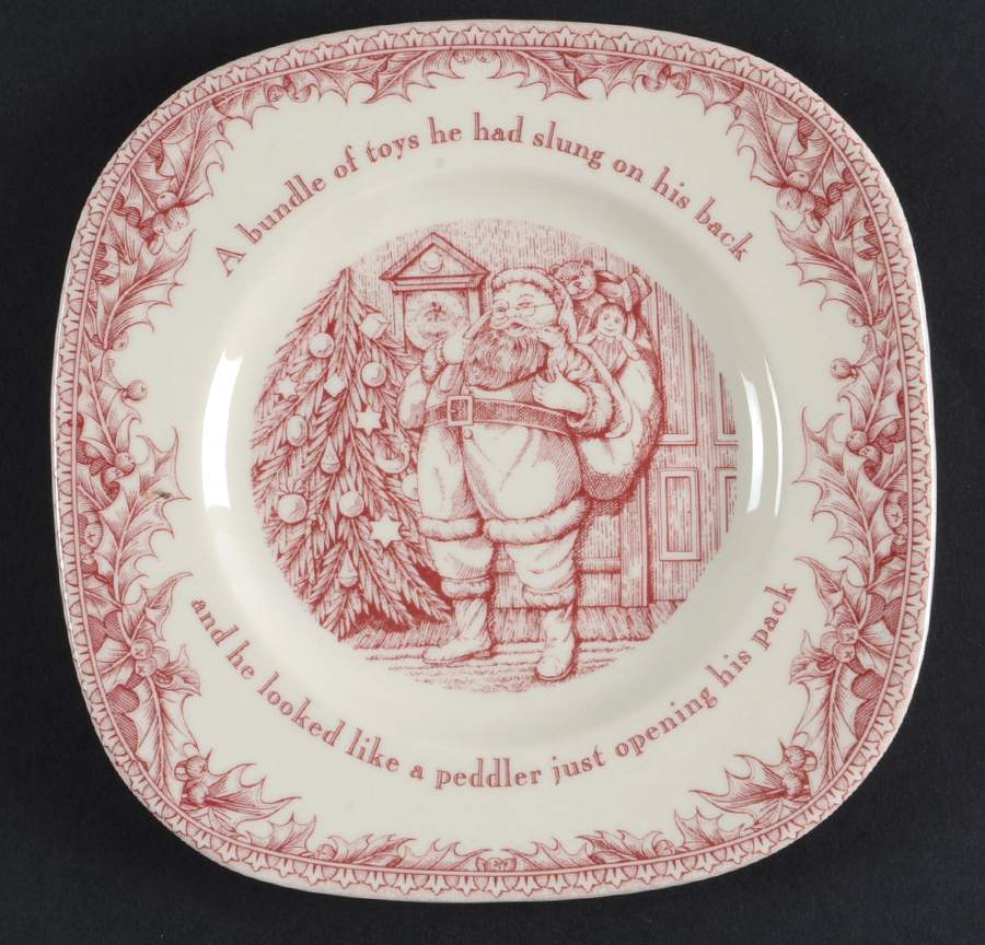 Twas the Night Before Christmas Square Salad Plate by Noble Excellence-1