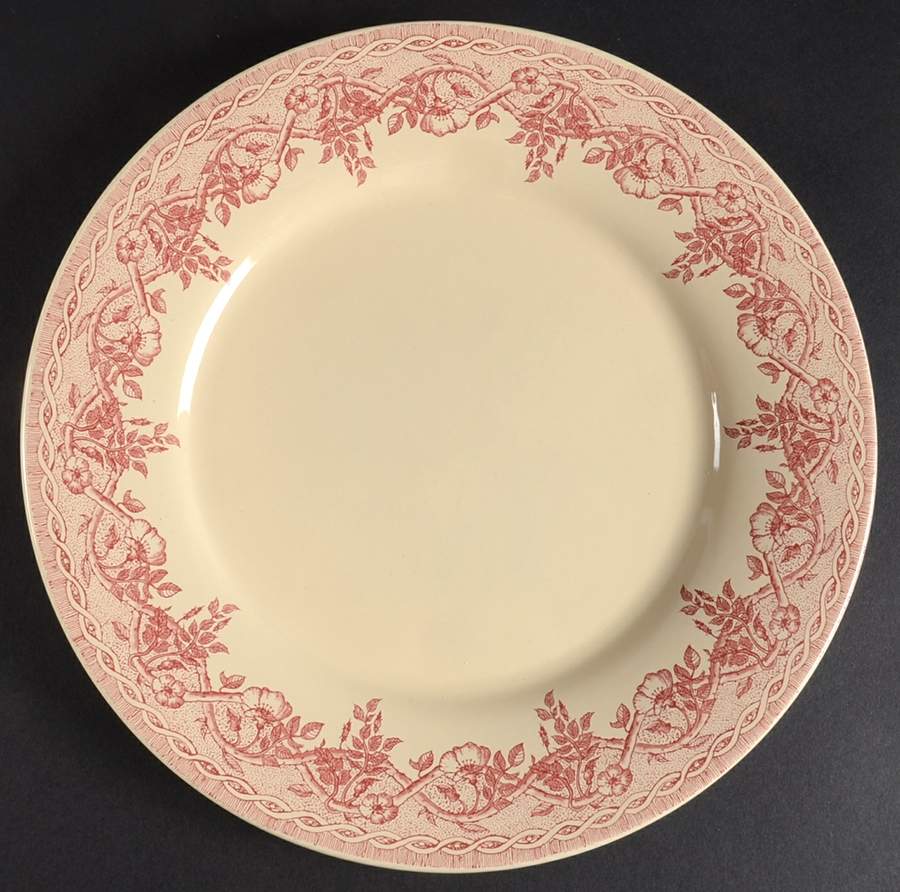 Eglantine Red Dinner Plate by Niderviller (France)-1