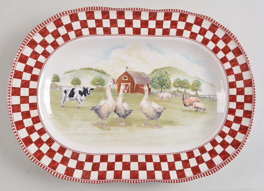 Barnyard 14" Oval Serving Platter by Noble Excellence-1