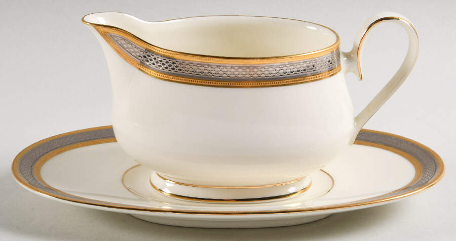 Contrella Gravy Boat & Underplate (Relish/Butter) by Noritake-1
